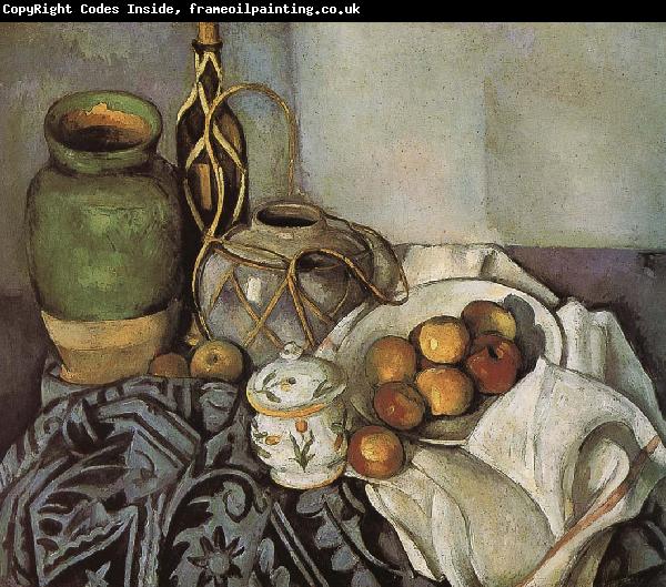 Paul Cezanne bottle of still life of fruit